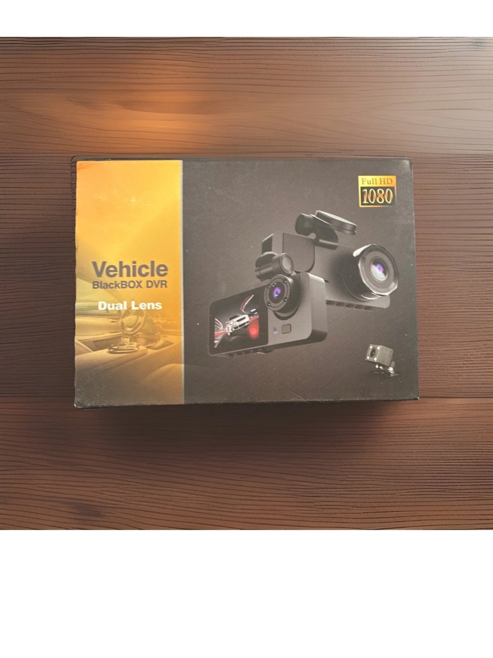 Vehicle BlackBOX DVR Dual Lens Dash Cam - Black & Gold Box